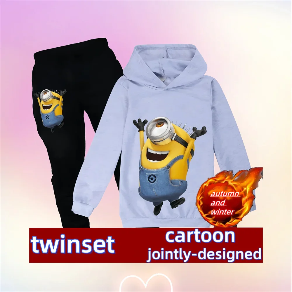 Minions Kids Hoodie & Pants Set – Autumn/Winter Kawaii Edition - Image 7