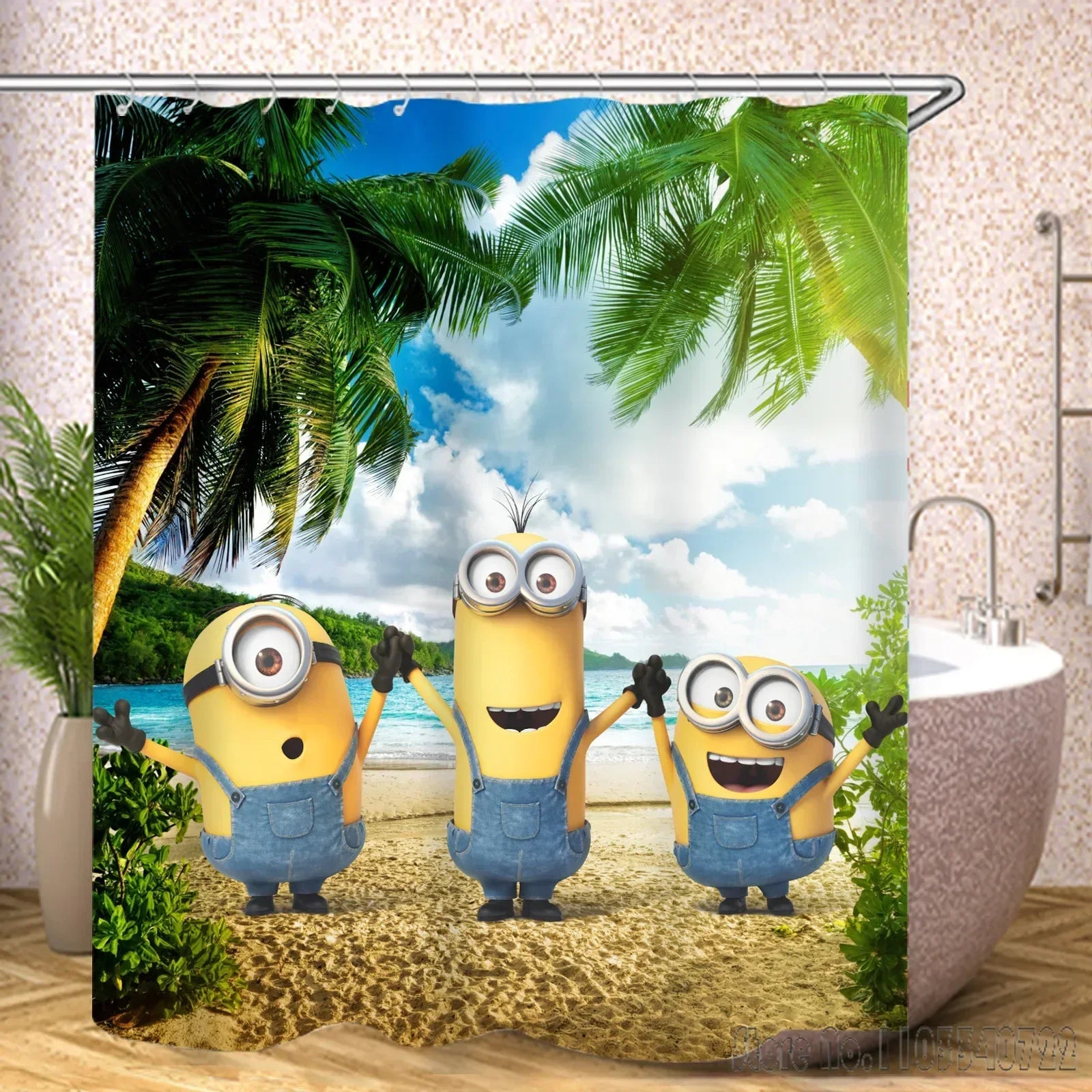 Miniso Minions Shower Curtain – Waterproof Cartoon Bathroom Decor - Image 10