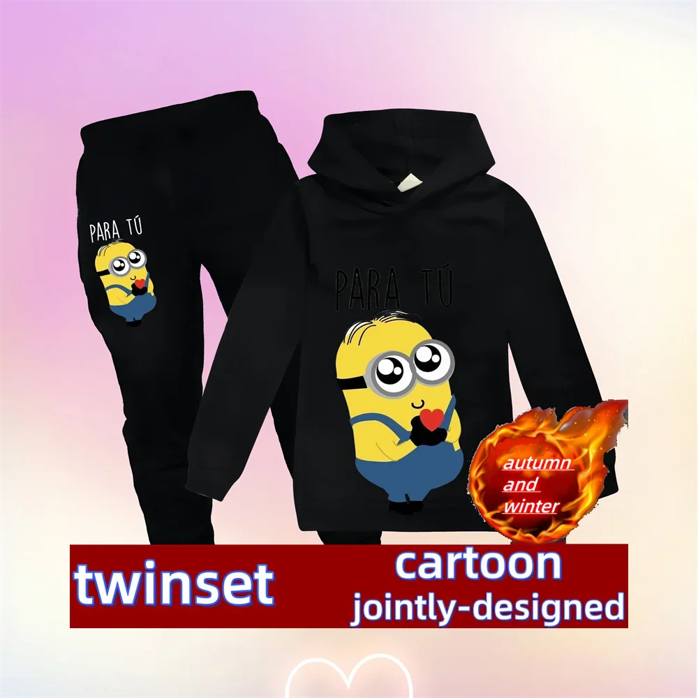 Minions Kids Hoodie & Pants Set – Autumn/Winter Kawaii Edition - Image 8