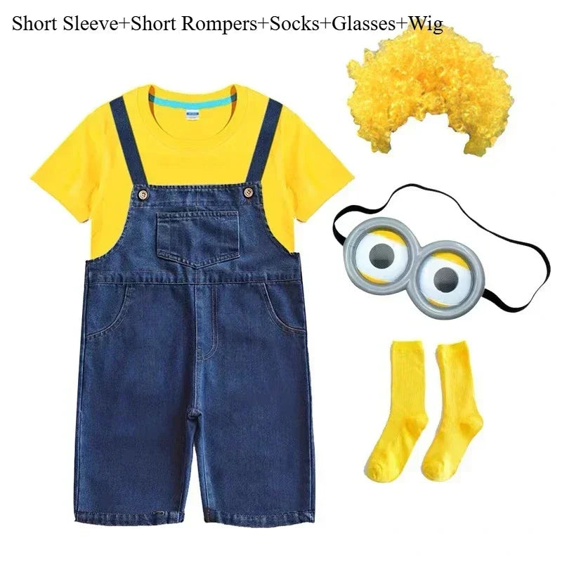 Minions Cosplay Onesie – Kids Funny Dress-Up Jumpsuit - Image 2