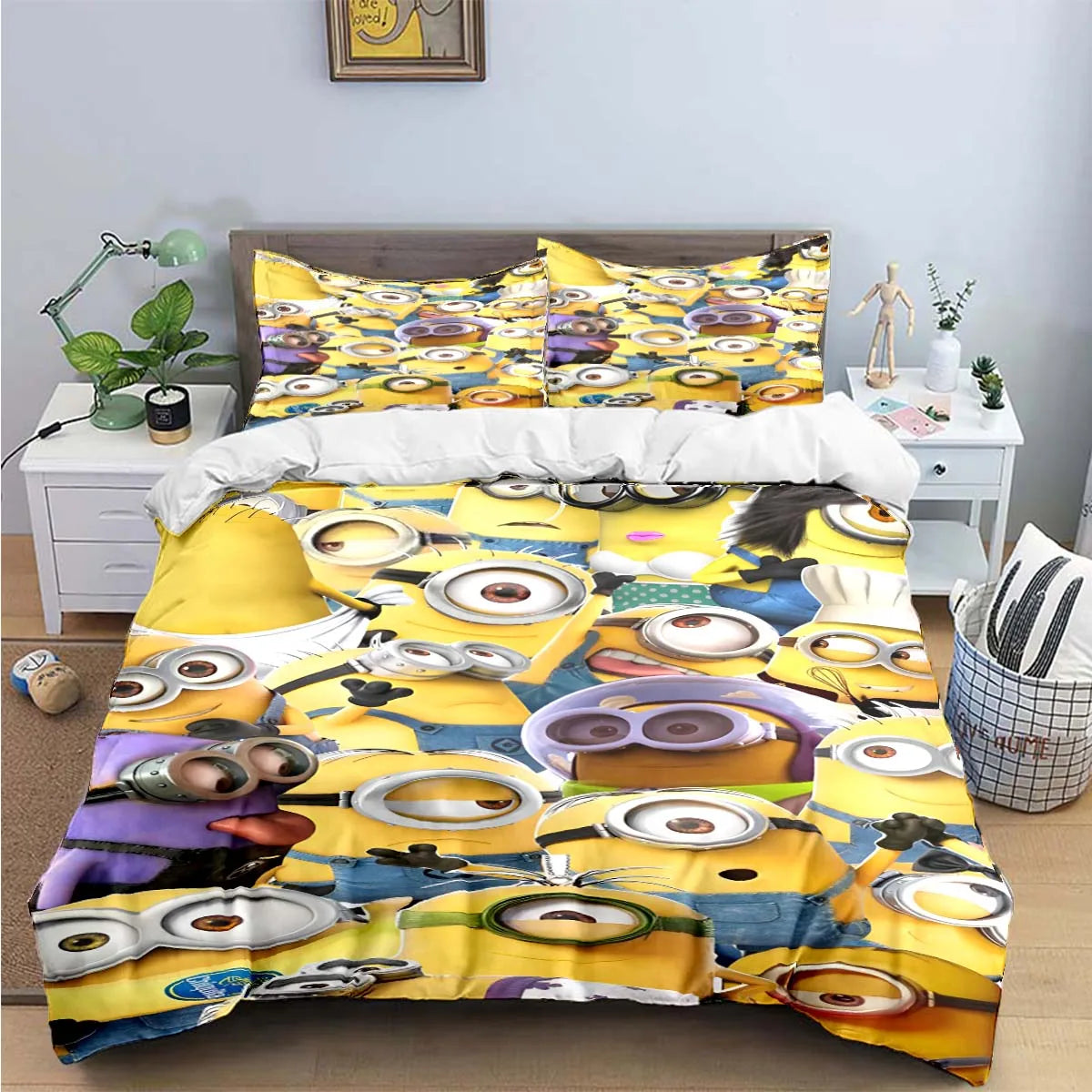 Banana Minions Bedding Set – Cartoon Comforter Set for Kids & Teens - Image 4
