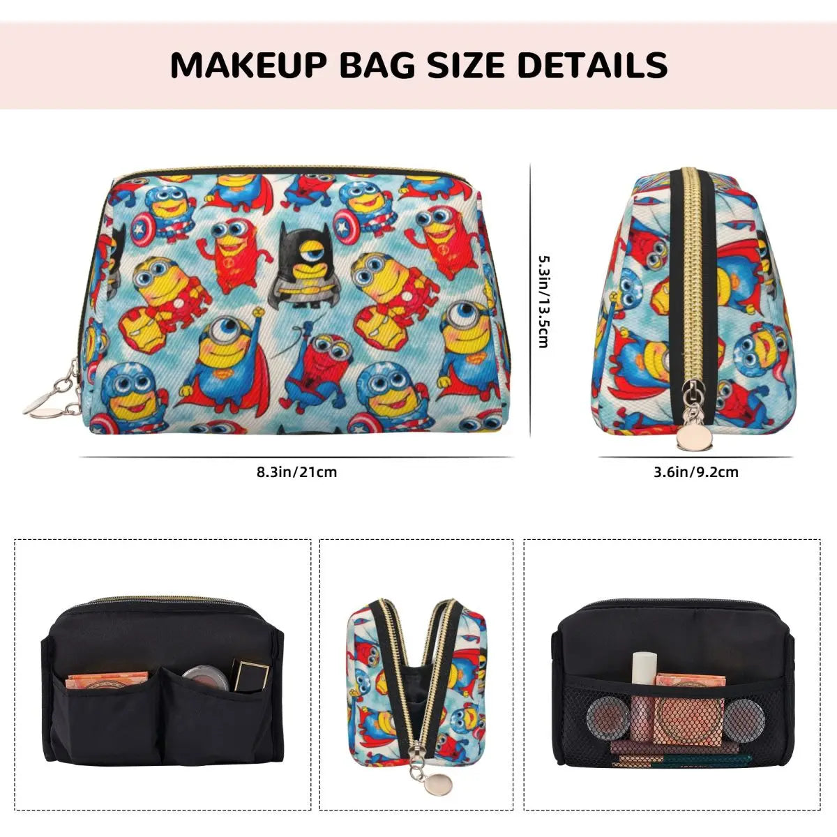 Custom Comic M-Miniones Anime Travel Cosmetic Bag for Women - Image 13