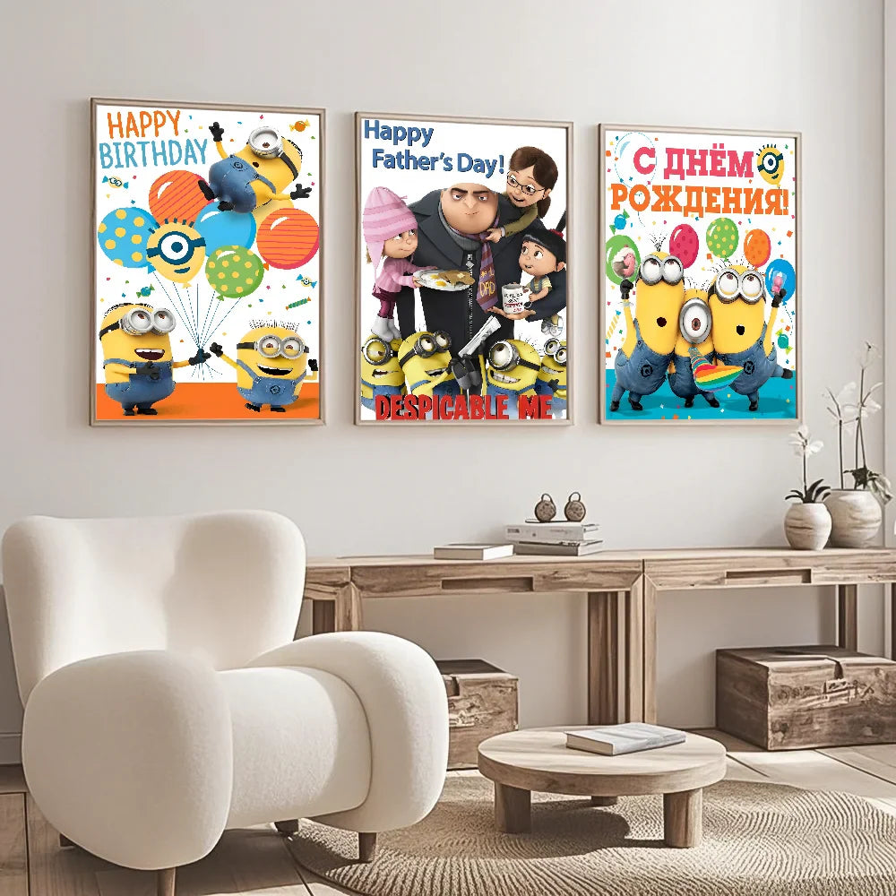 Cartoon M-Minions Cute Banana Poster Waterproof Wall Art Sticker - Image 11