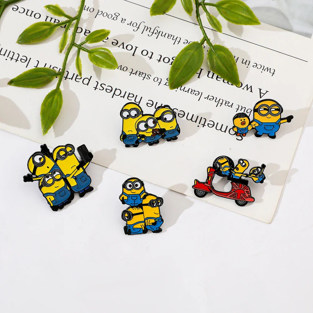 5pcs Anime Despicable Me Minions Enamel Pins - Image 5