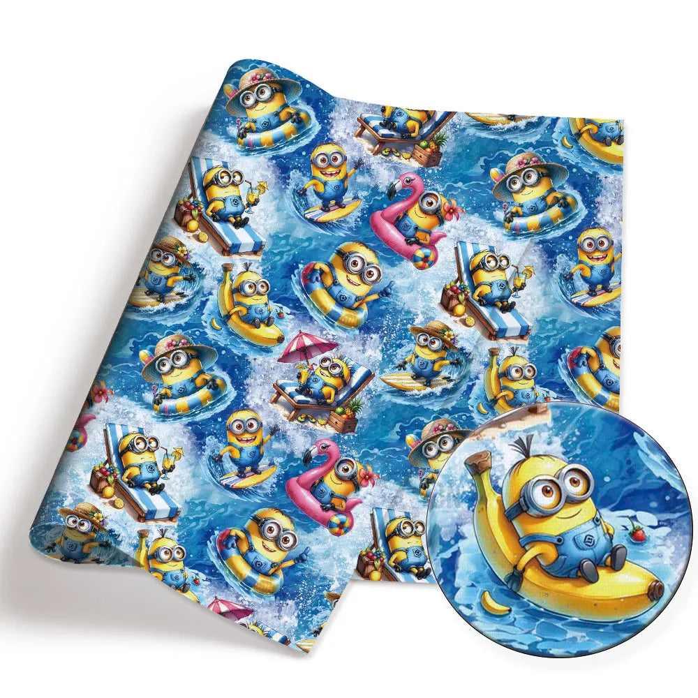 BEAST KINGDOM Minions Cartoon Patchwork Fabric – Cotton Blend for DIY Crafts - Image 3