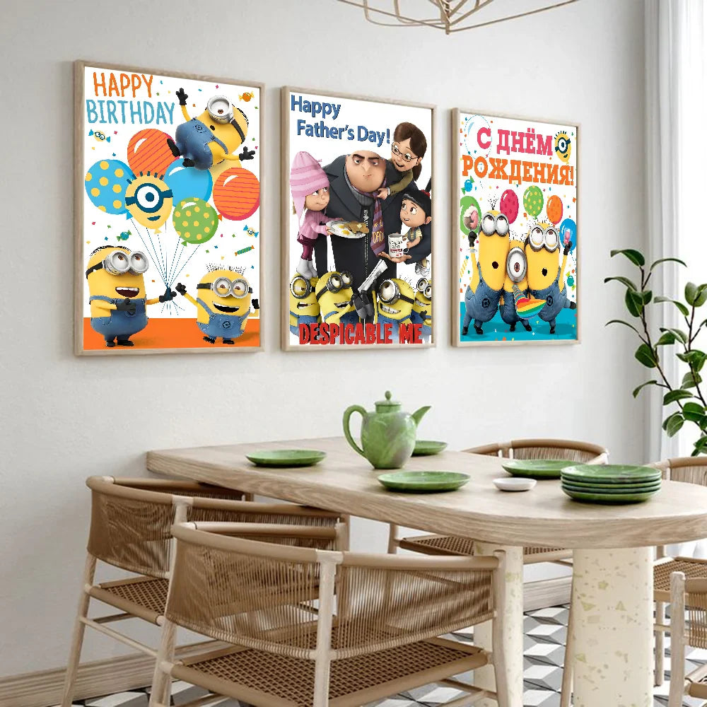 Cartoon M-Minions Cute Banana Poster Waterproof Wall Art Sticker - Image 14