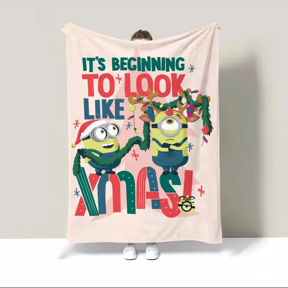 Minions Fleece Throw – Fluffy Microfiber Blanket for Sofa & Bed