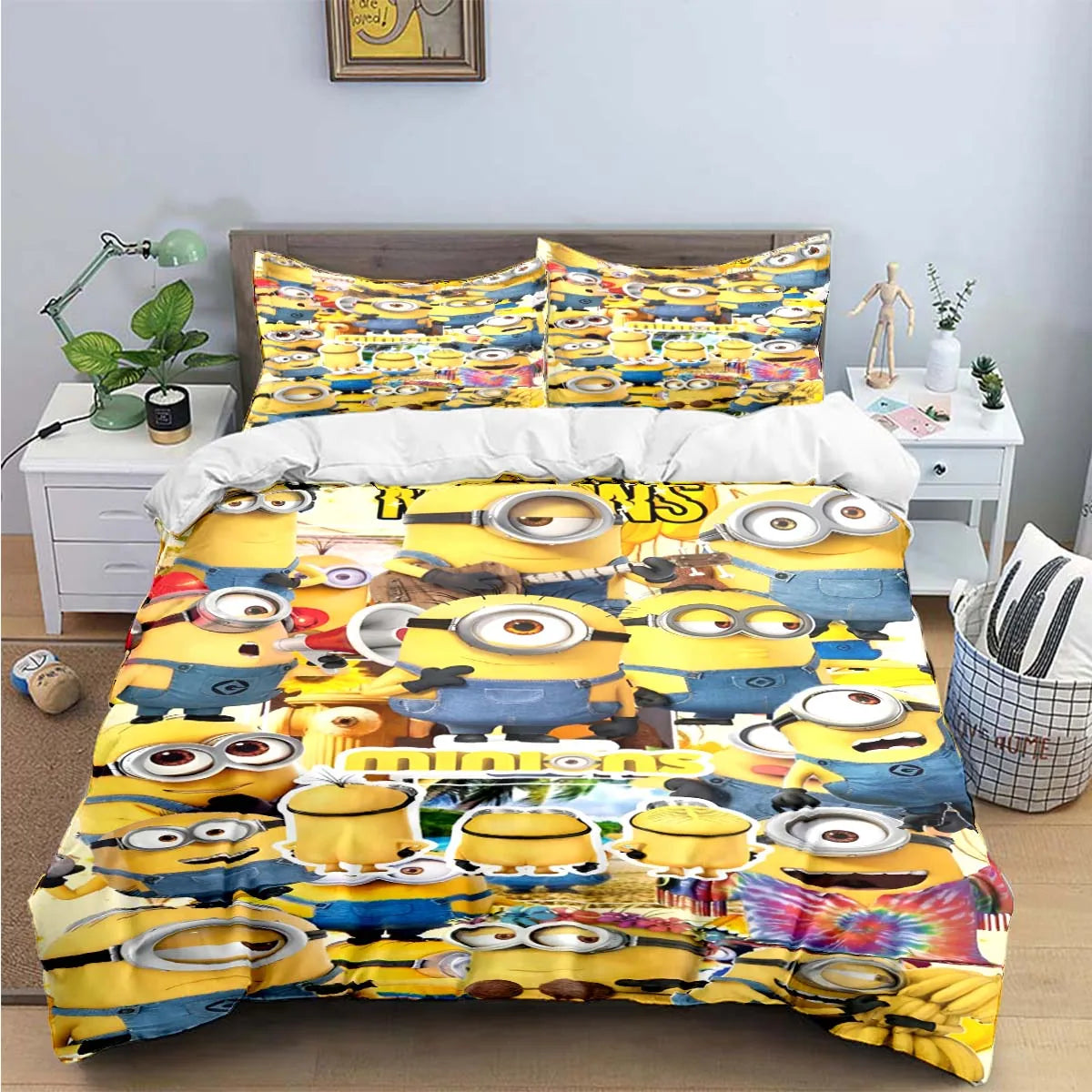 Banana Minions Bedding Set – Cartoon Comforter Set for Kids & Teens - Image 18