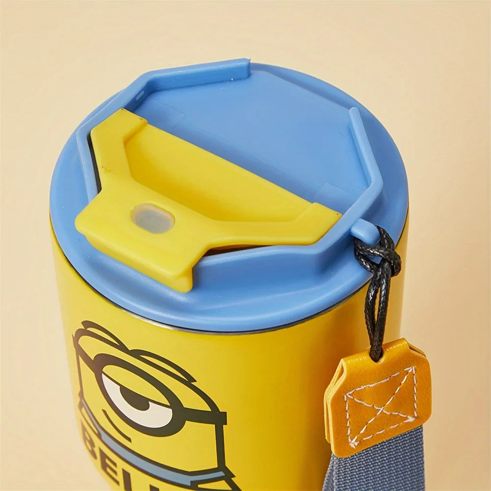 Miniso Minions 500ml Straw Cup – Cartoon Stainless Steel Bottle - Image 5