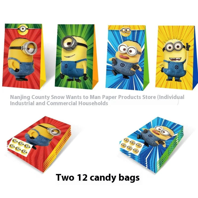 Minions Party Candy & Popcorn Bags – Cartoon Gift Bags for Events - Image 2