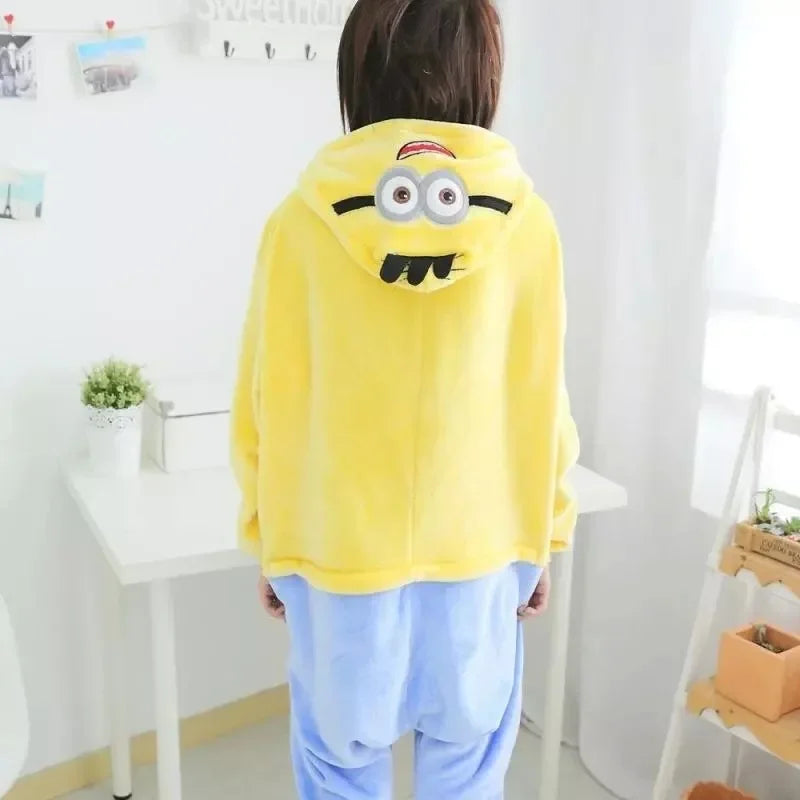 2025 Kids Minions Kigurumi Onesie – Winter Cosplay Pajama Costume - Image 2