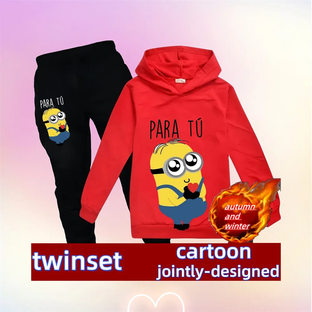Minions Kids Hoodie & Pants Set – Autumn/Winter Kawaii Edition - Image 11