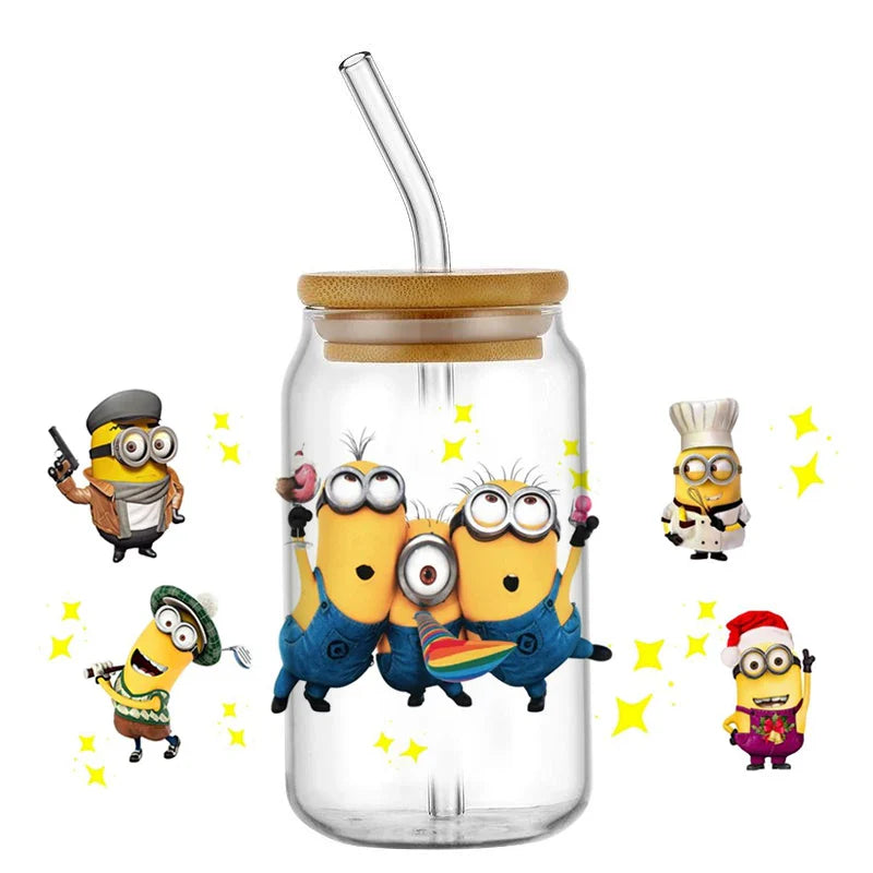 Minions UV DTF Cup Wrap for 16oz Glass Cup - Image 6