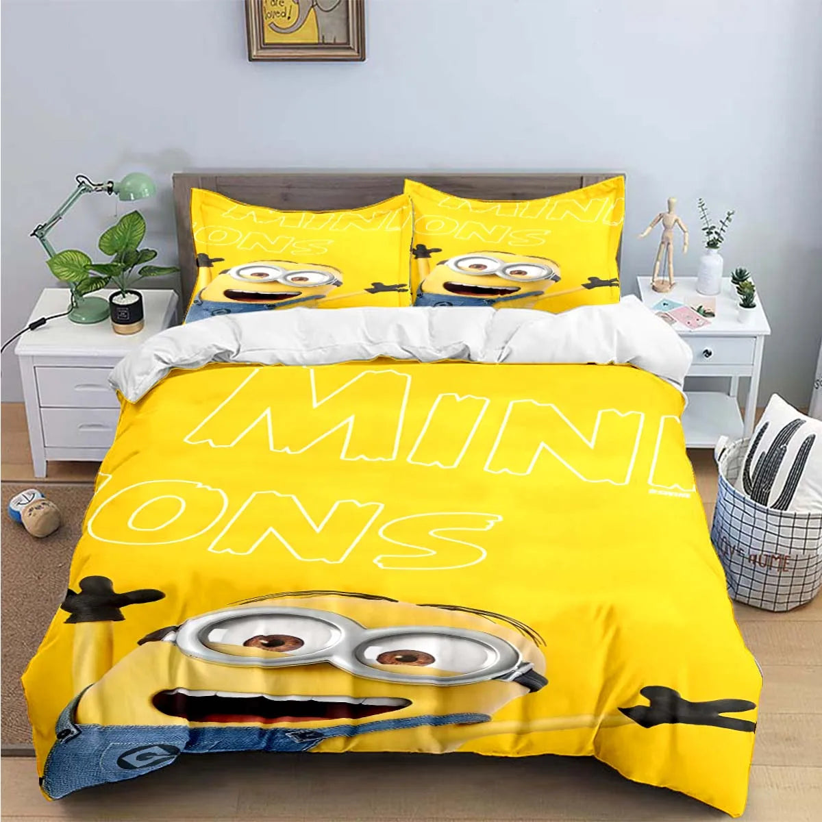 Banana Minions Bedding Set – Cartoon Comforter Set for Kids & Teens - Image 24
