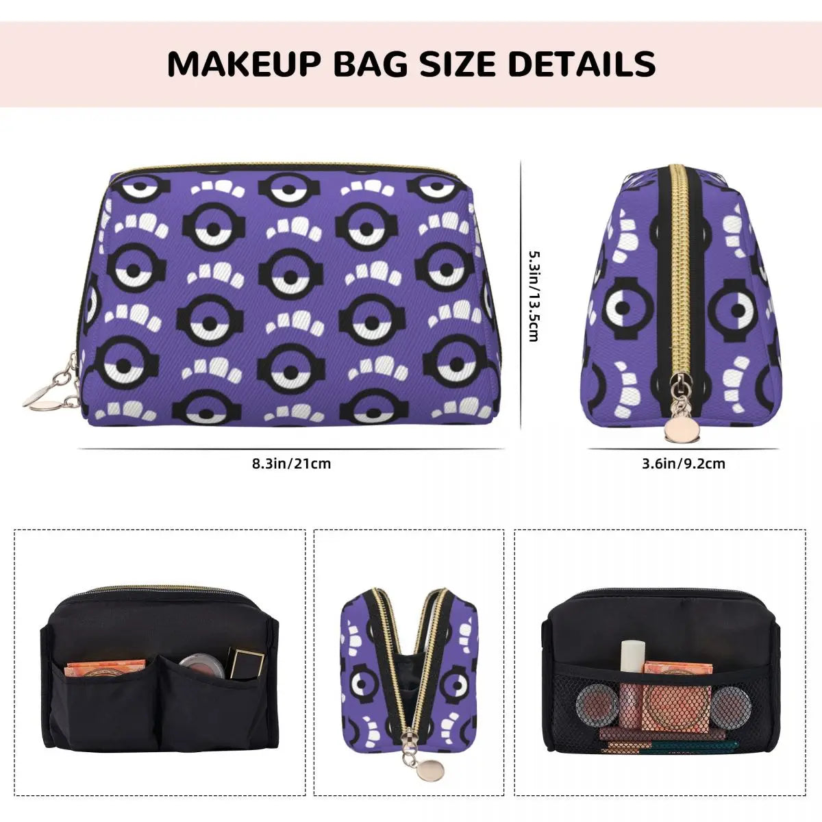 Minions Anime Toiletry Bag – Cute Travel Makeup Organizer for Women - Image 4