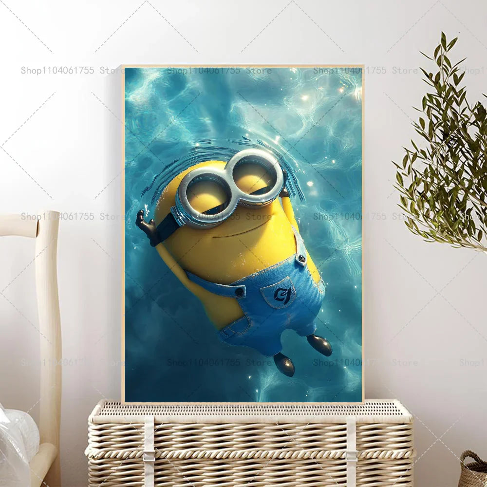 M-Minions Cartoon Cute Poster Self-Adhesive Art Sticker - Image 14