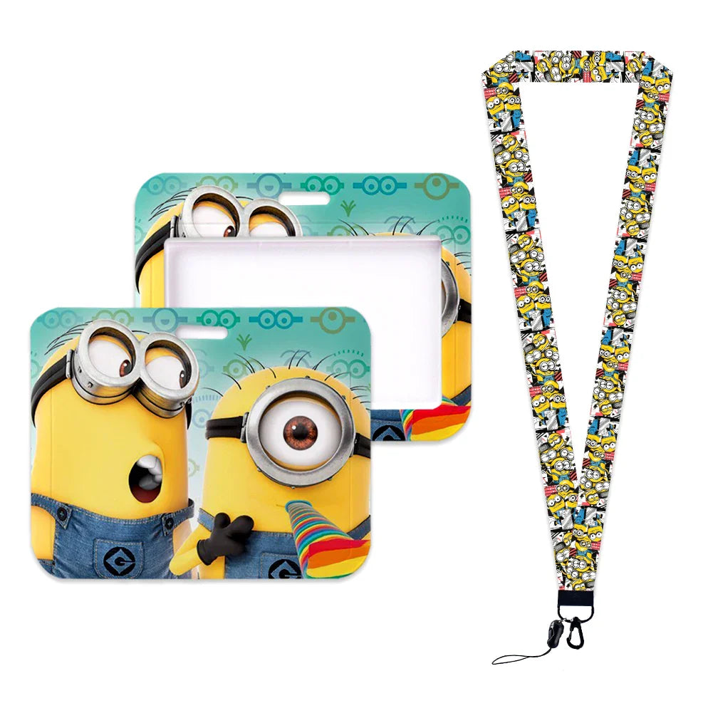 Minions Neck Lanyard Set – Cartoon Card Holder & Keychain for Students - Image 8