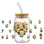 Minions UV DTF Cup Wrap for 16oz Glass Cup