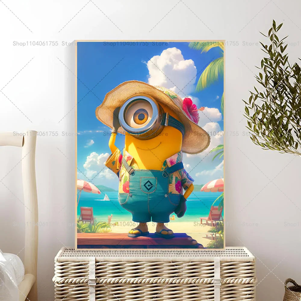 M-Minions Cartoon Cute Poster Self-Adhesive Art Sticker - Image 7