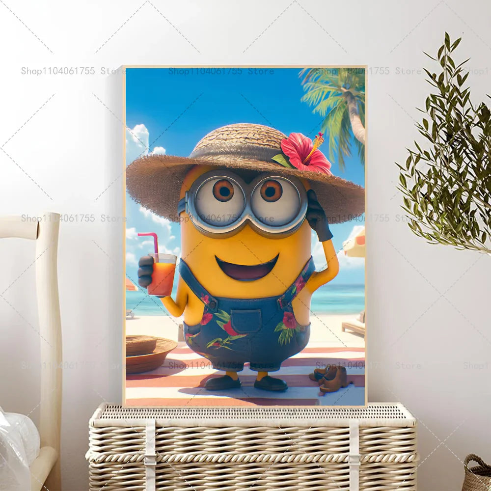 M-Minions Cartoon Cute Poster Self-Adhesive Art Sticker - Image 6
