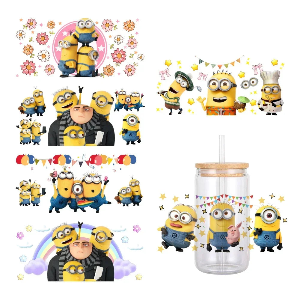 Cartoon Minions Cute Pattern UV DTF Transfer Sticker
