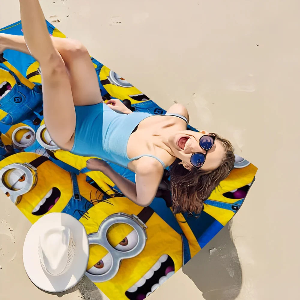 Minions Beach Towel – Colorful Microfiber Bath Towel for Girls - Image 9