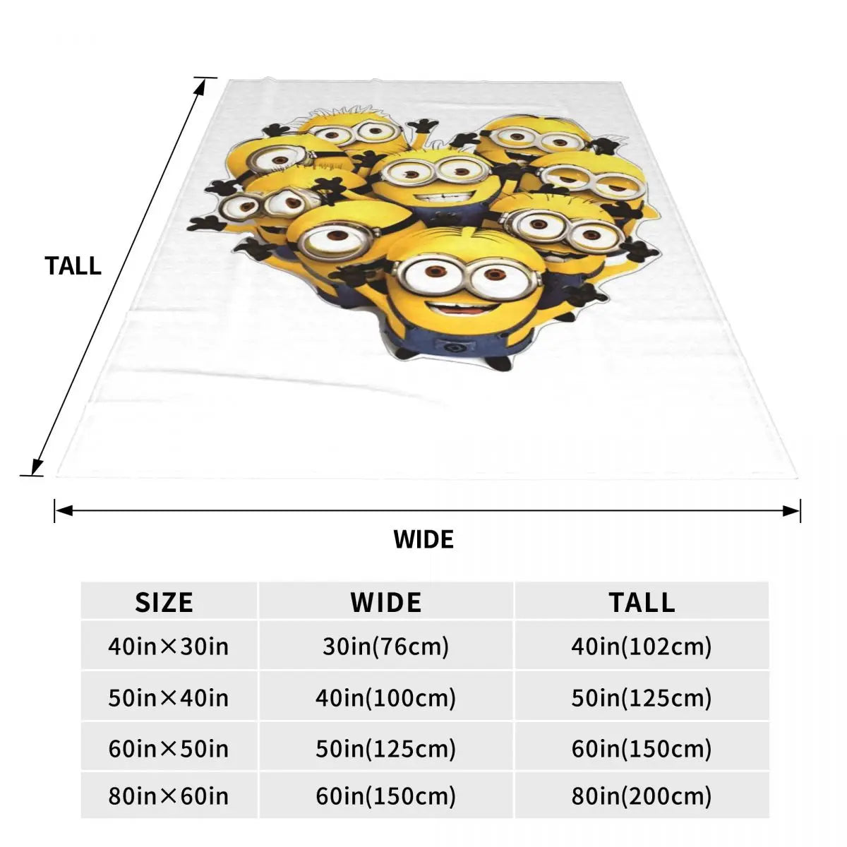 Minions Flannel Blanket – Cute Yellow Big Eyes Sofa & Bed Throw - Image 5