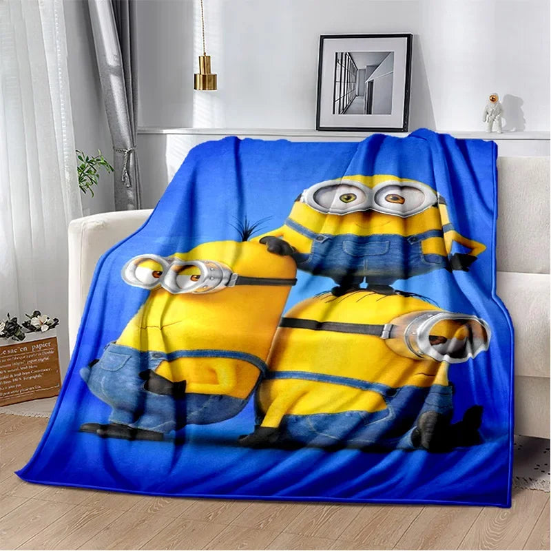 Kawaii Minions Throw Blanket – Soft Cartoon Cover for Bed, Sofa & Kids - Image 20