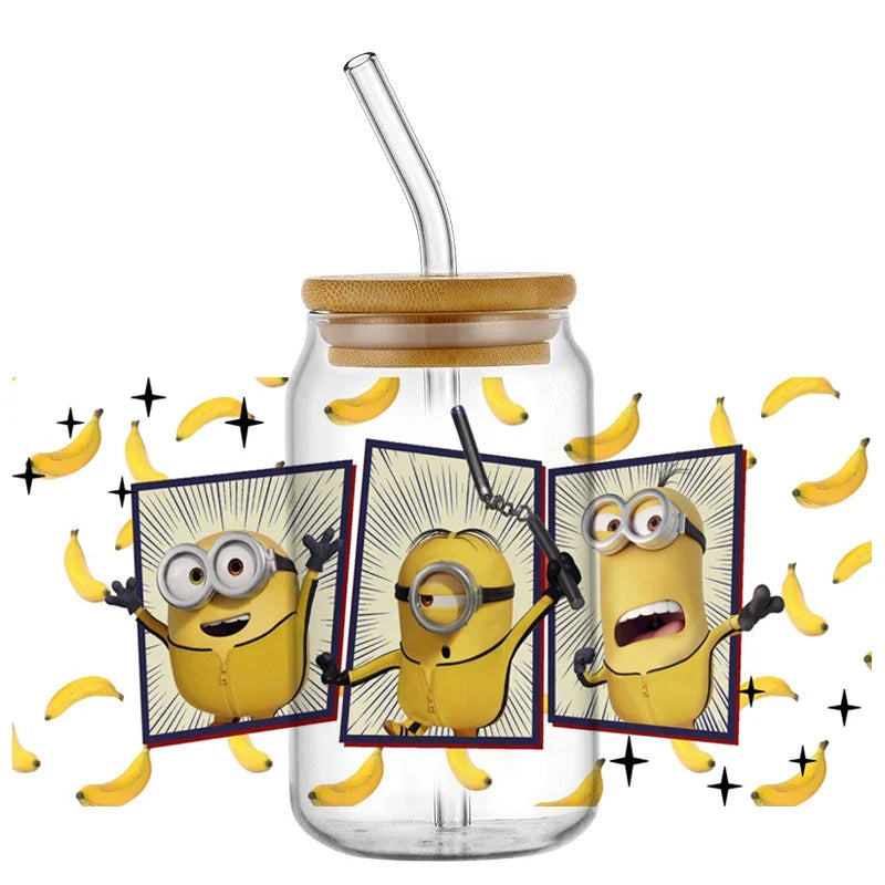 Minions UV DTF Cup Wrap for 16oz Glass Cup - Image 2