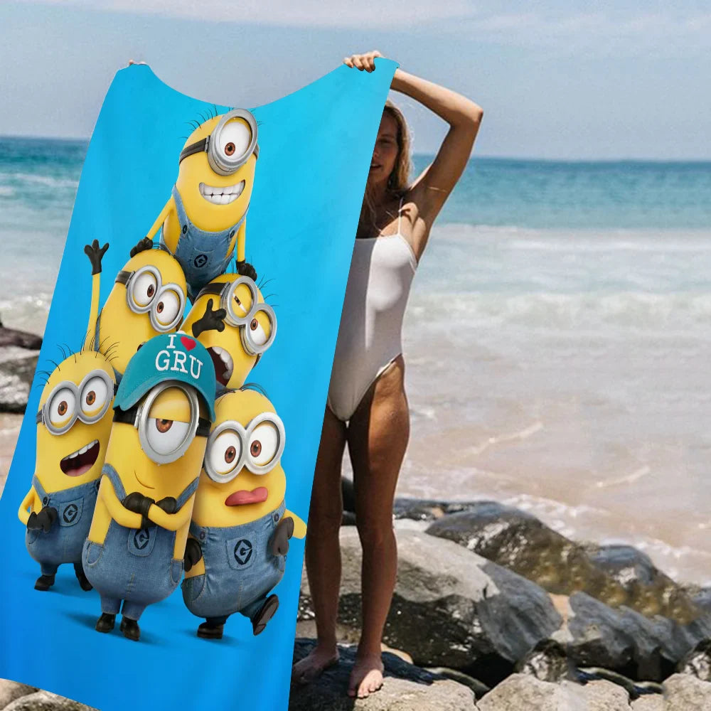 Minions Beach Towel – Colorful Microfiber Bath Towel for Girls - Image 6