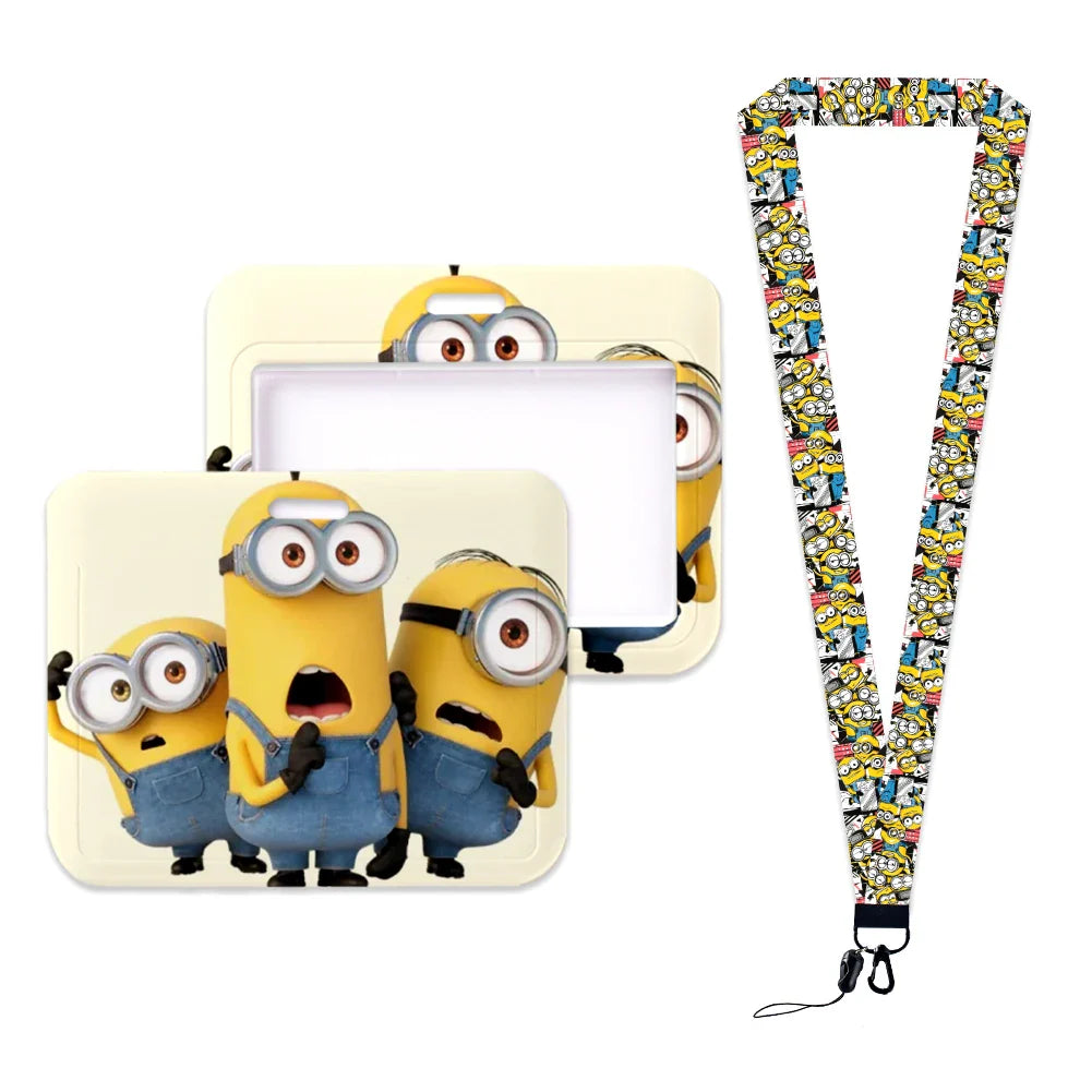 Minions Neck Lanyard Set – Cartoon Card Holder & Keychain for Students - Image 14