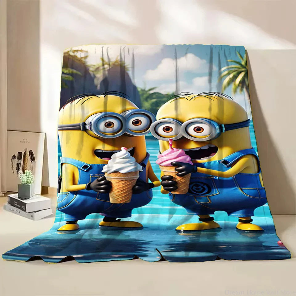 Minions Flannel Throw Blanket – Soft Winter Cartoon Blanket by MINISO - Image 32