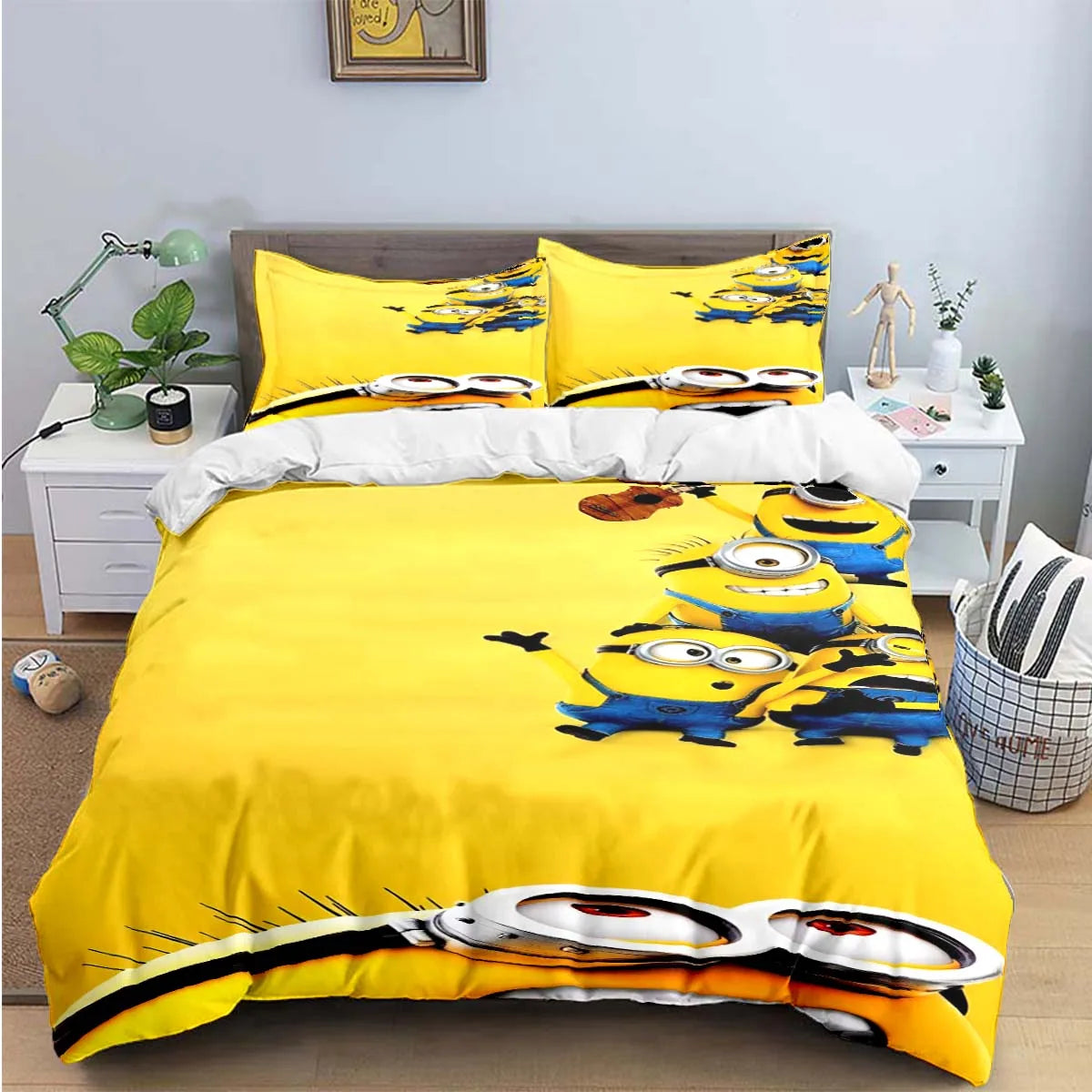 Banana Minions Bedding Set – Cartoon Comforter Set for Kids & Teens - Image 7