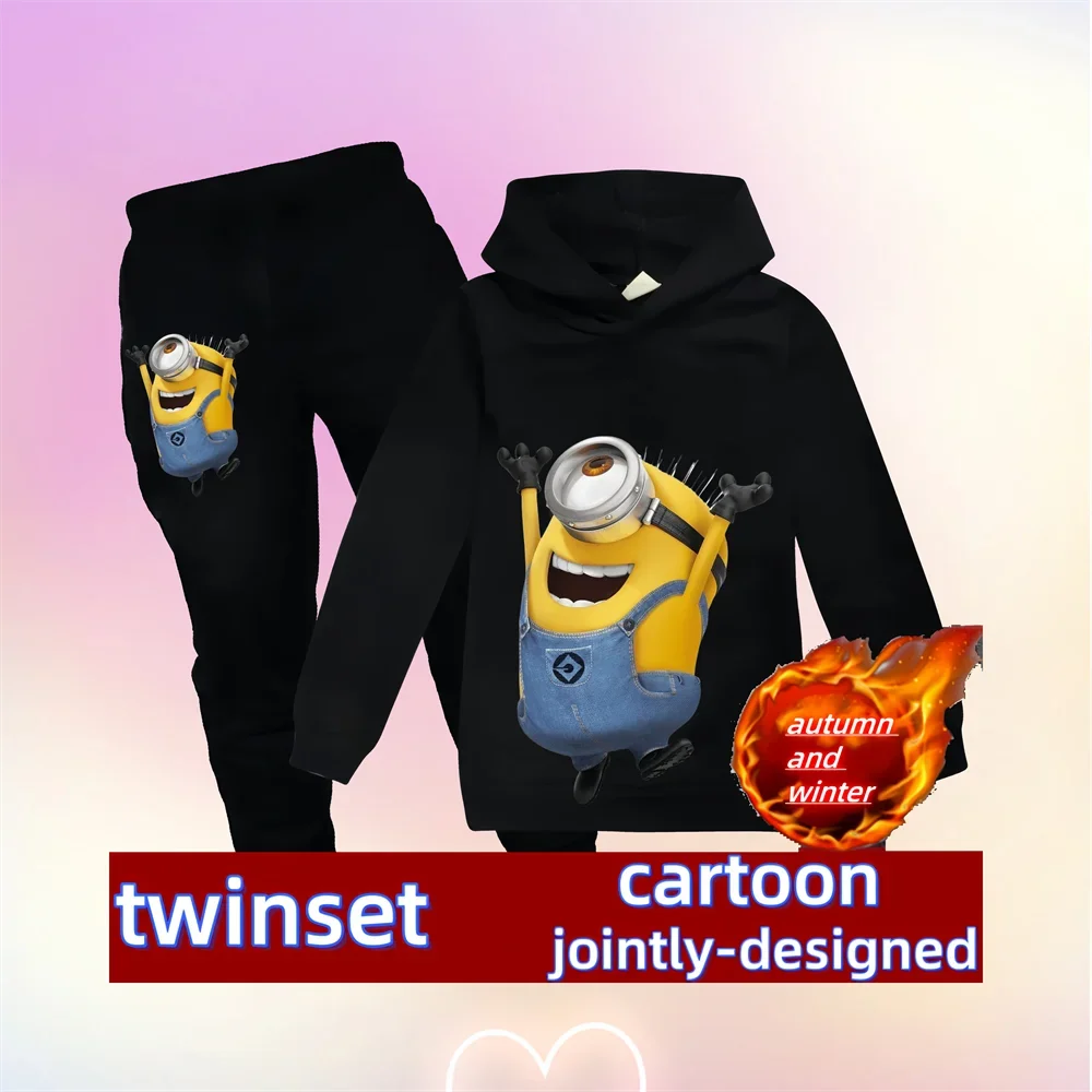 Minions Kids Hoodie & Pants Set – Autumn/Winter Kawaii Edition - Image 4