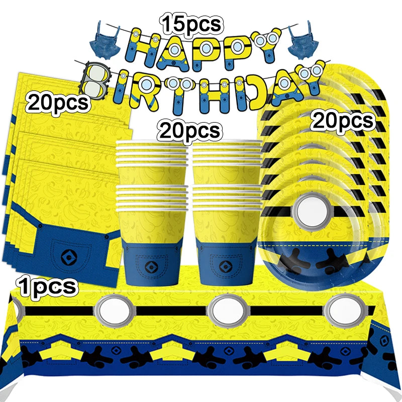Minions Theme Kid Birthday Party Decoration Supplies - Image 20