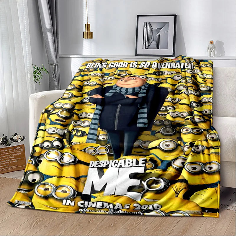 Kawaii Minions Flannel Blanket – Soft Throw for Bed, Sofa & Kids' Rooms - Image 21