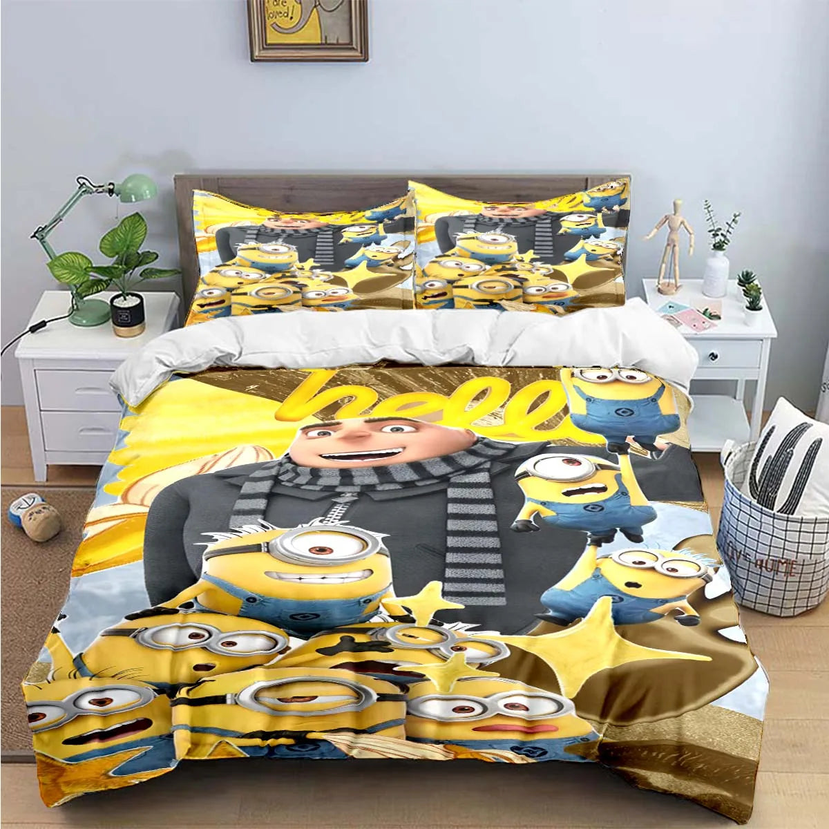 Banana Minions Bedding Set – Cartoon Comforter Set for Kids & Teens - Image 2