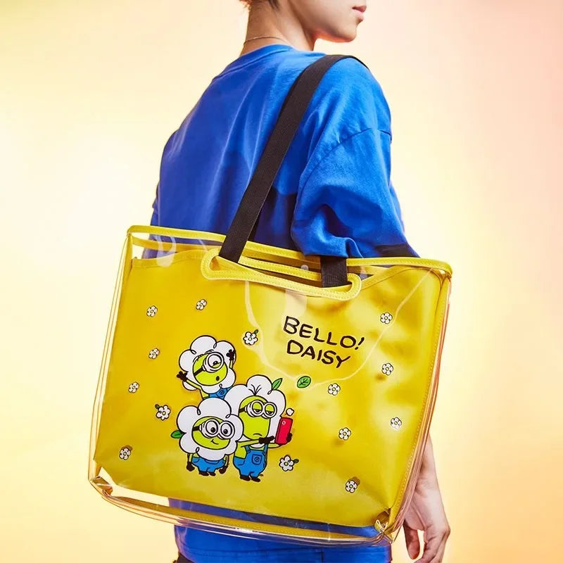Minions PU Leather Tote Bag – Fashionable Shoulder & Shopping Bag for Women - Image 2