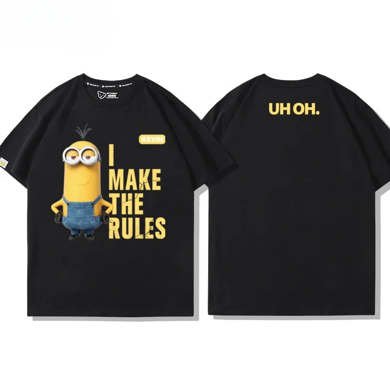Minions Co-Branded T-Shirt – Loose Fit Cotton Tee for Men