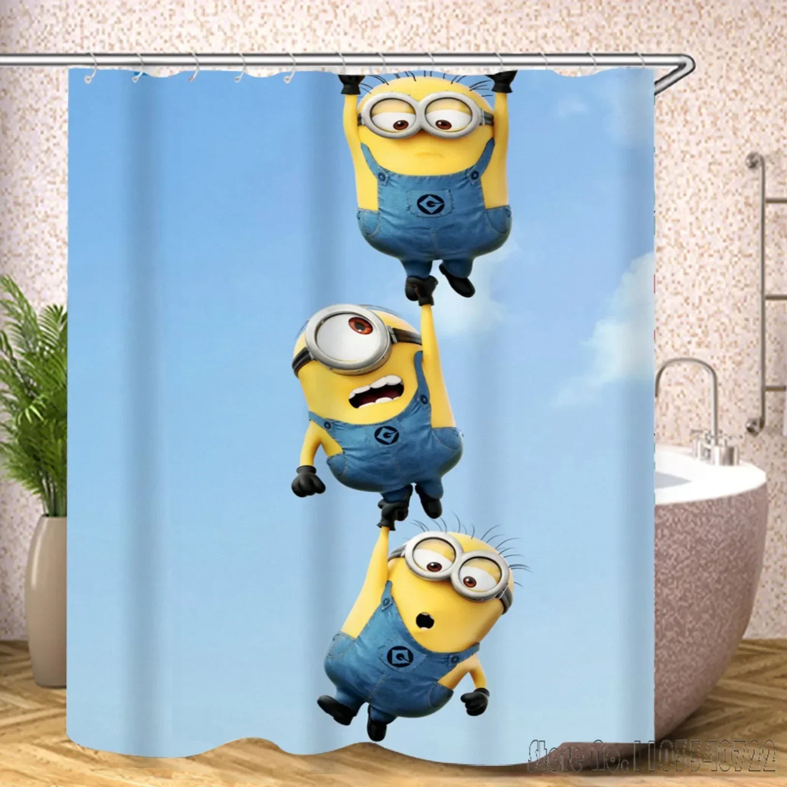 Miniso Minions Shower Curtain – Waterproof Cartoon Bathroom Decor - Image 5