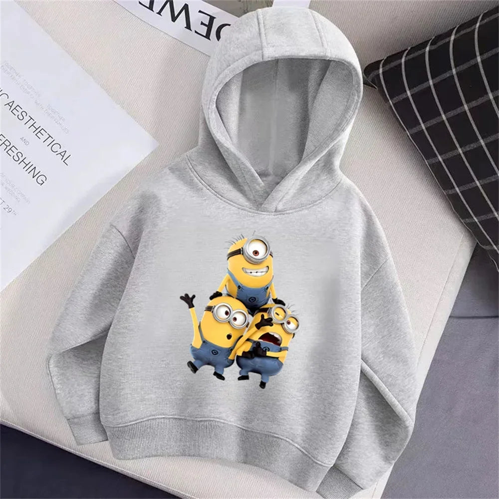 Minions Thick Fleece Hoodie for Kids – Winter Pullover Edition - Image 4