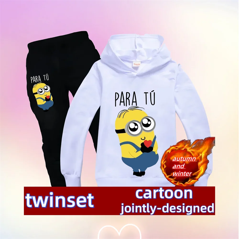 Minions Kids Hoodie & Pants Set – Autumn/Winter Kawaii Edition - Image 9