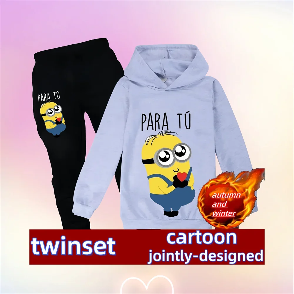Minions Kids Hoodie & Pants Set – Autumn/Winter Kawaii Edition - Image 5
