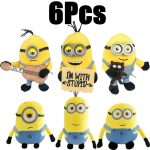 Minions 4 Plush Keychains Kawaii Cartoon Dolls