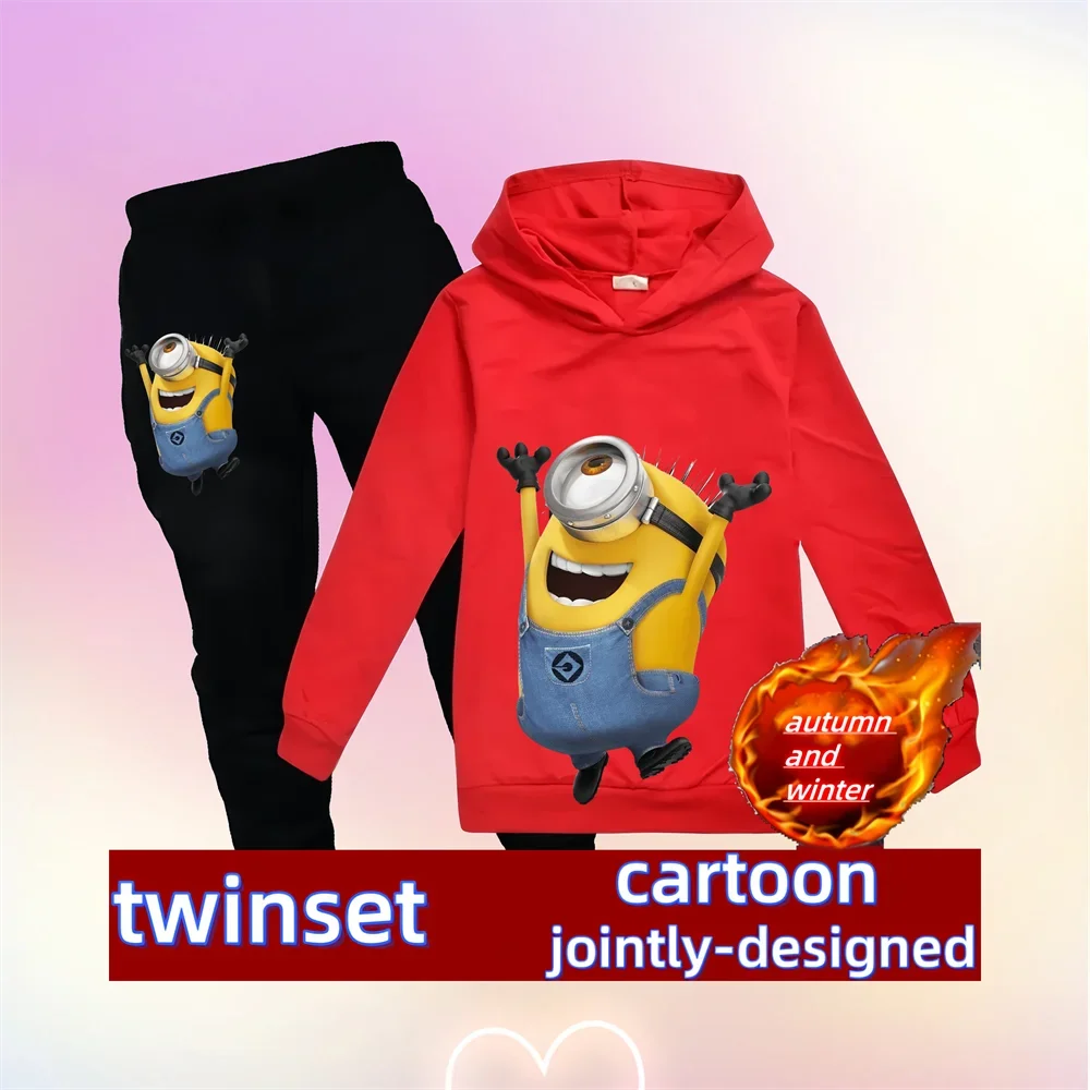 Minions Kids Hoodie & Pants Set – Autumn/Winter Kawaii Edition - Image 12