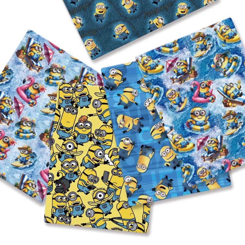 BEAST KINGDOM Minions Cartoon Patchwork Fabric – Cotton Blend for DIY Crafts