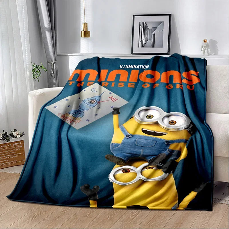 Kawaii Minions Throw Blanket – Soft Cartoon Cover for Bed, Sofa & Kids - Image 27