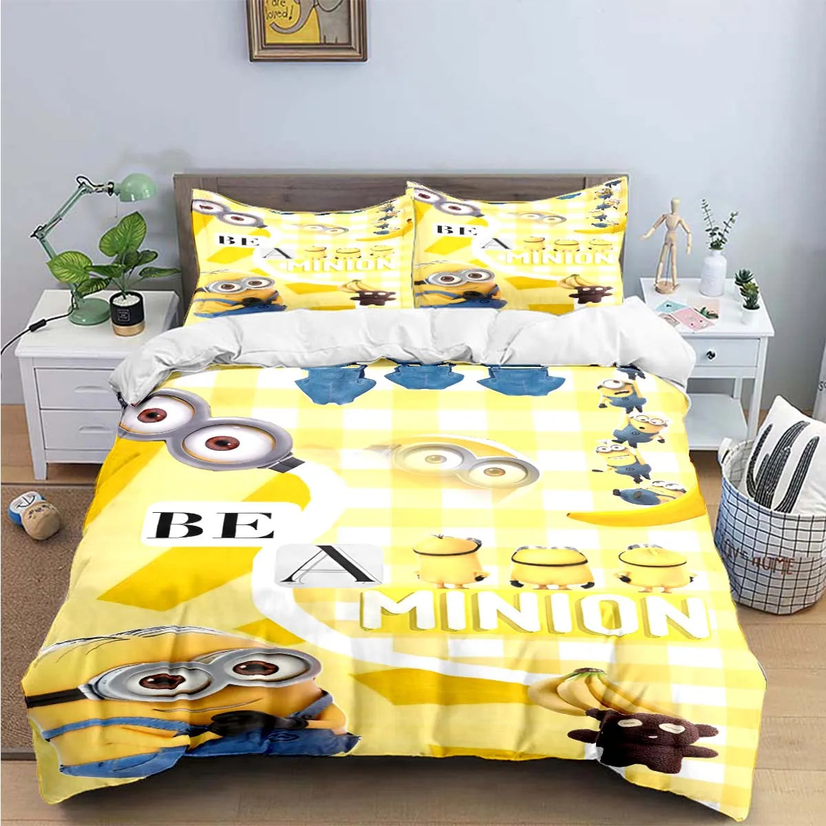 Banana Minions Bedding Set – Cartoon Comforter Set for Kids & Teens - Image 8