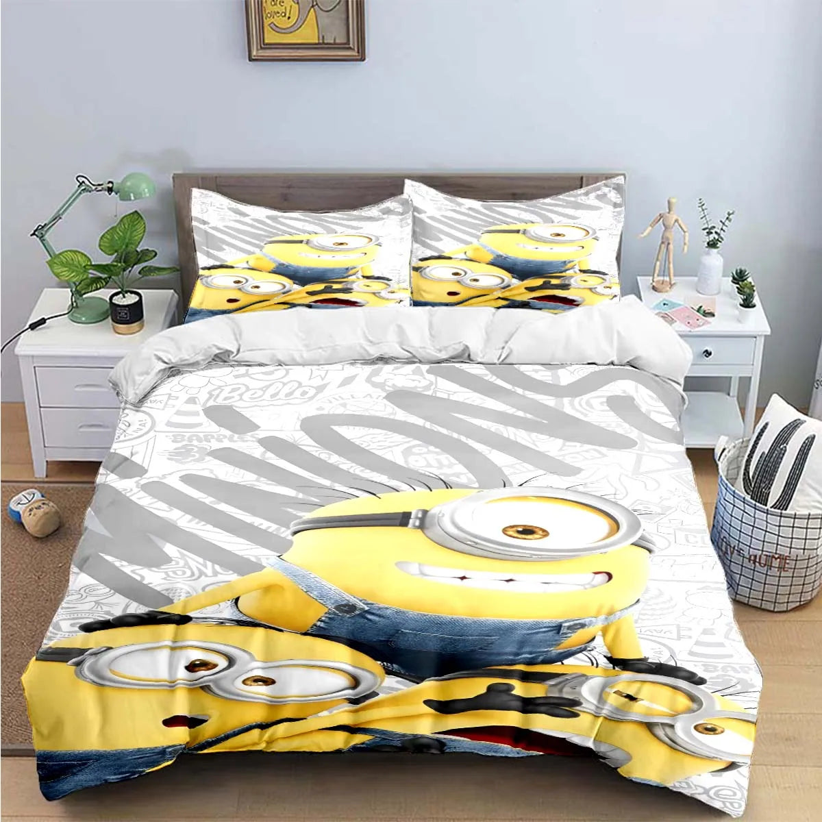 Banana Minions Bedding Set – Cartoon Comforter Set for Kids & Teens - Image 3