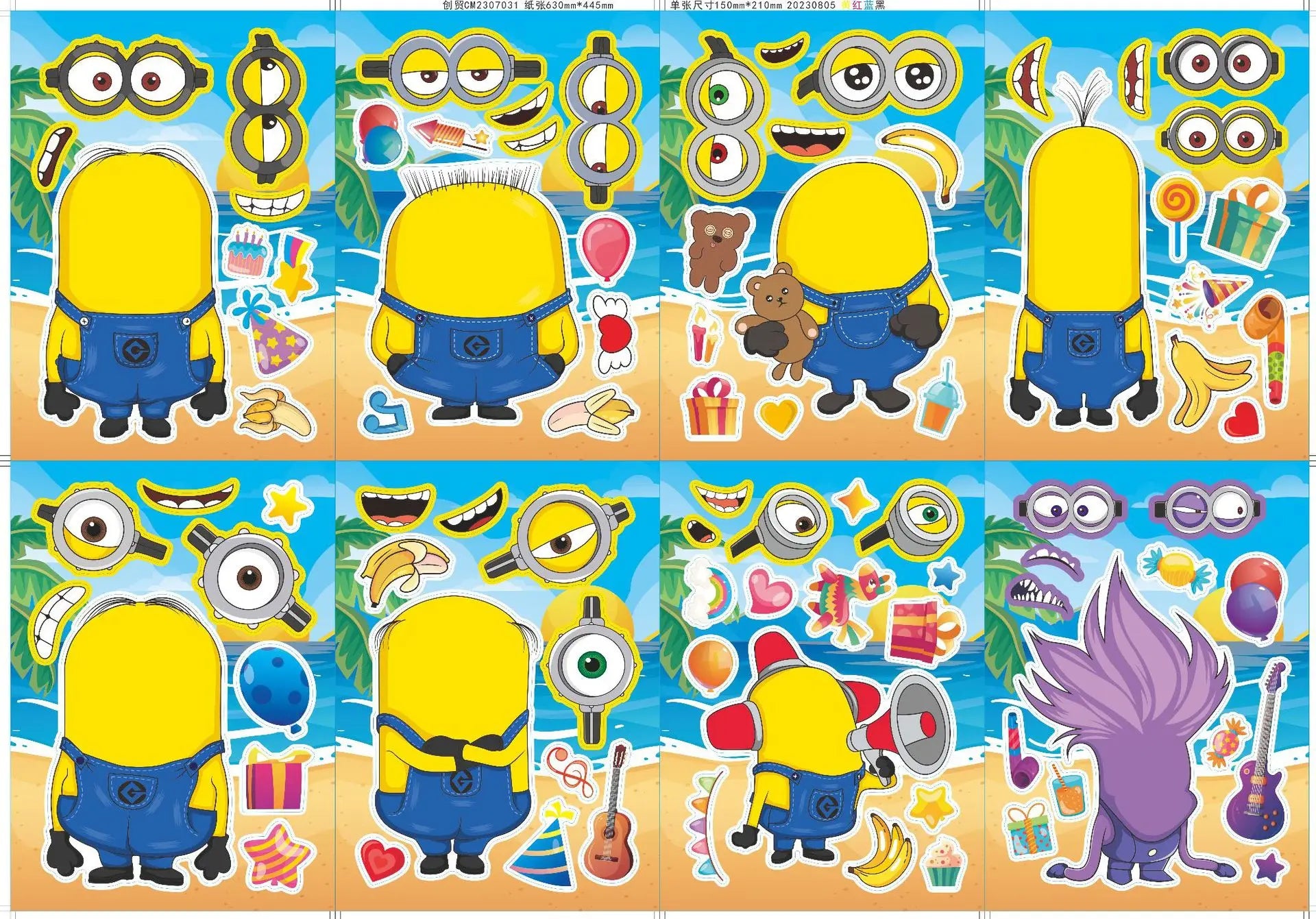 16pcs Minions DIY Sticker Anime Cartoon Despicable Me Cute Stickers - Image 7